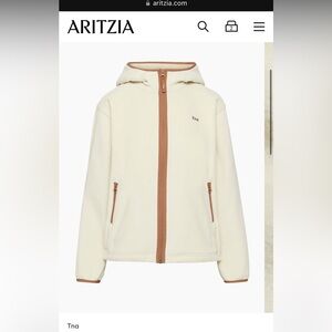 Aritzia TNA sno polar oversized zip hoodie in teddy bear brown